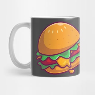 Cheese Burger Cartoon Illustration Mug